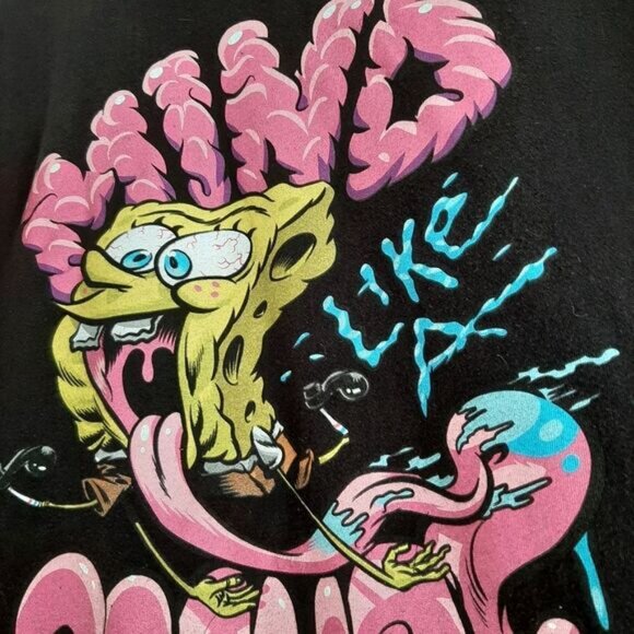 SPONGEBOB "Mind Like A Sponge" Short Sleeve Crewneck T-Shirt Black Sz M - Picture 5 of 10